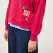 Sweat droit col rond manches longues rouge clair femme