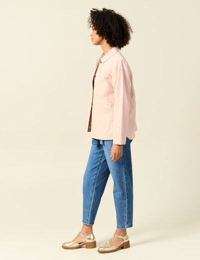 Surchemise oversize rose clair femme