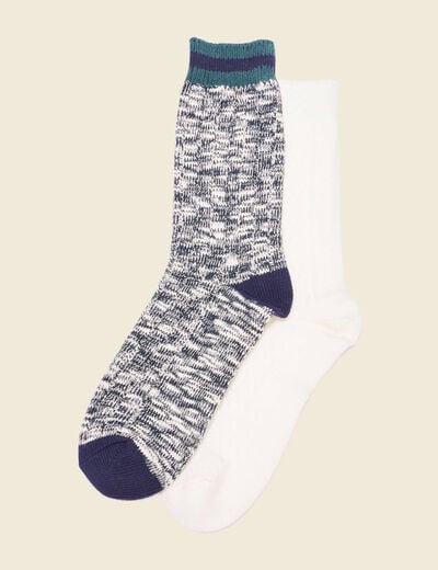 Lot 2 paires chaussettes vert foncé homme