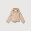 Blouson ample court col montant beige femme