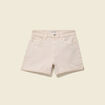 Short mom taille haute denim blanc femme