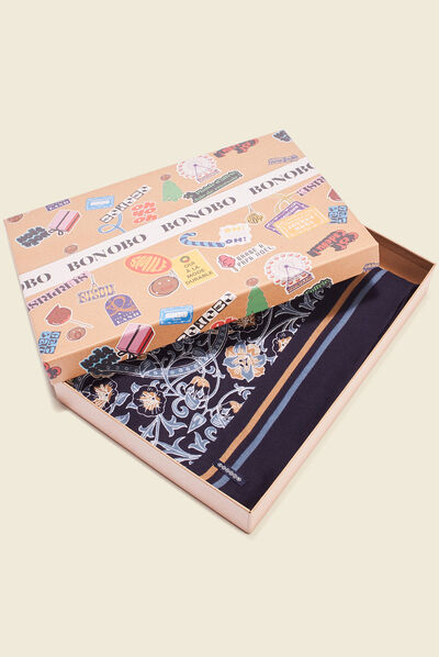 Foulard bleu marine homme