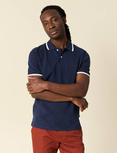 Polo éco-responsable bleu marine homme