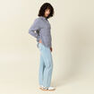 Chemise manches longues bleu ciel femme