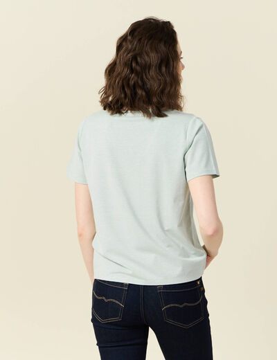 T-shirt manches courtes vert clair femme