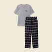 Pyjama haut et bas gris fonc&eacute; homme