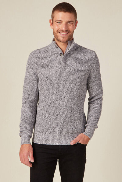 Pull manches longues gris foncé homme