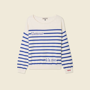 Pull manches longues ecru femme