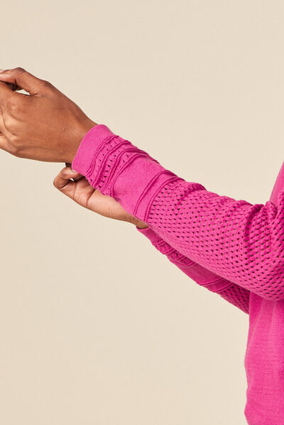 Pull à manches longues violet clair femme