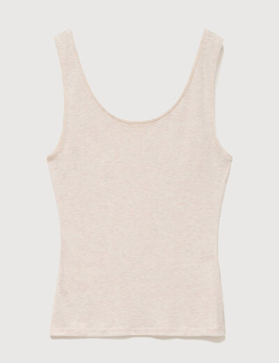 D&eacute;bardeur cintr&eacute; col rond beige femme