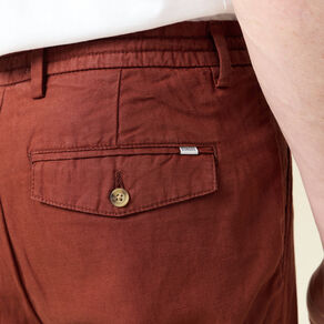 Bermuda droite à coulisse marron cognac homme