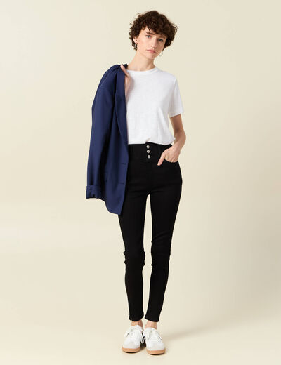 Jeans skinny 7/8ème denim noir femme