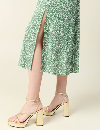 Robe longue éco-responsable vert femme