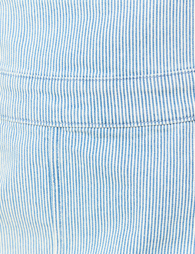 Robe en jeans &agrave; bretelles col carr&eacute; bleu marine femme