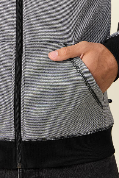 Gilet manches longues zippé bleu marine homme