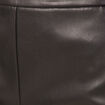 Short droit simili cuir à pont noir femme