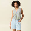 Blouse sans manches bleu femme