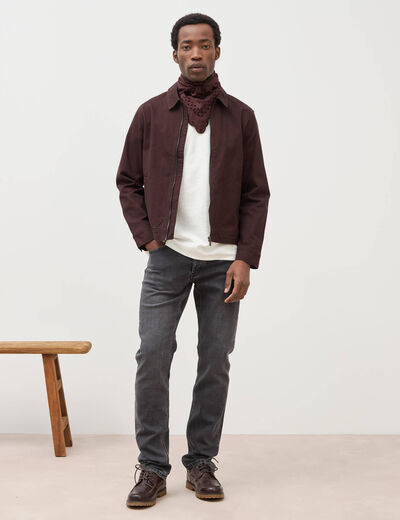 Jeans straight 5 poches denim gris homme