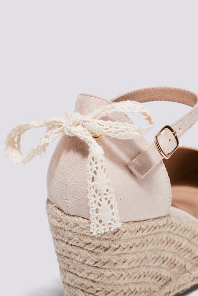 Espadrilles compensées ecru femme