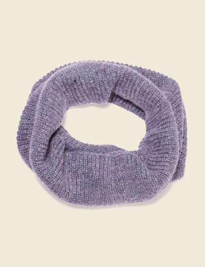 Snood tricoté fabriqué en France gris foncé femme
