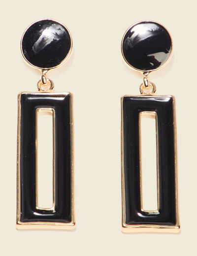 Boucles d'oreilles pendantes noir femme