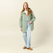 Parka longue à capuche vert kaki femme