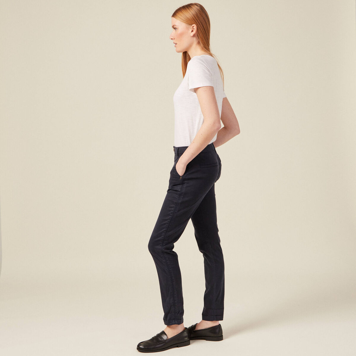 Pantalon chino Instinct bleu foncé femme