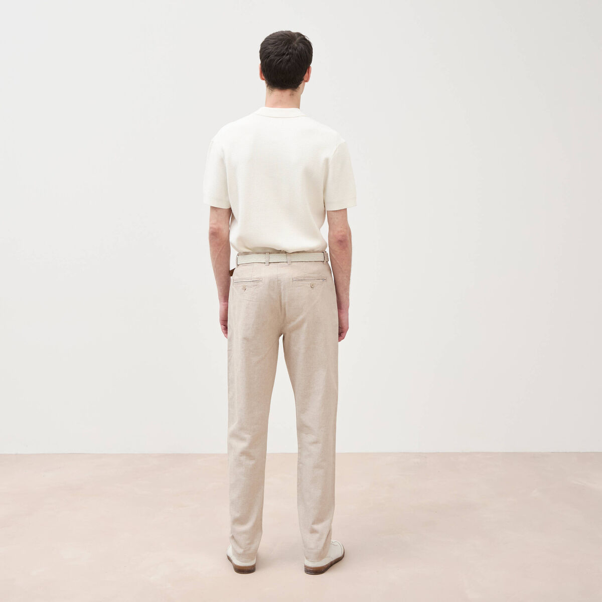 Chino coupe droite longueur 32 beige fonce homme