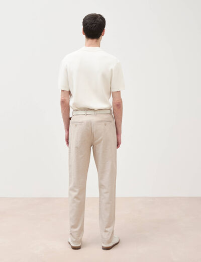 Chino coupe droite longueur 32 beige fonce homme