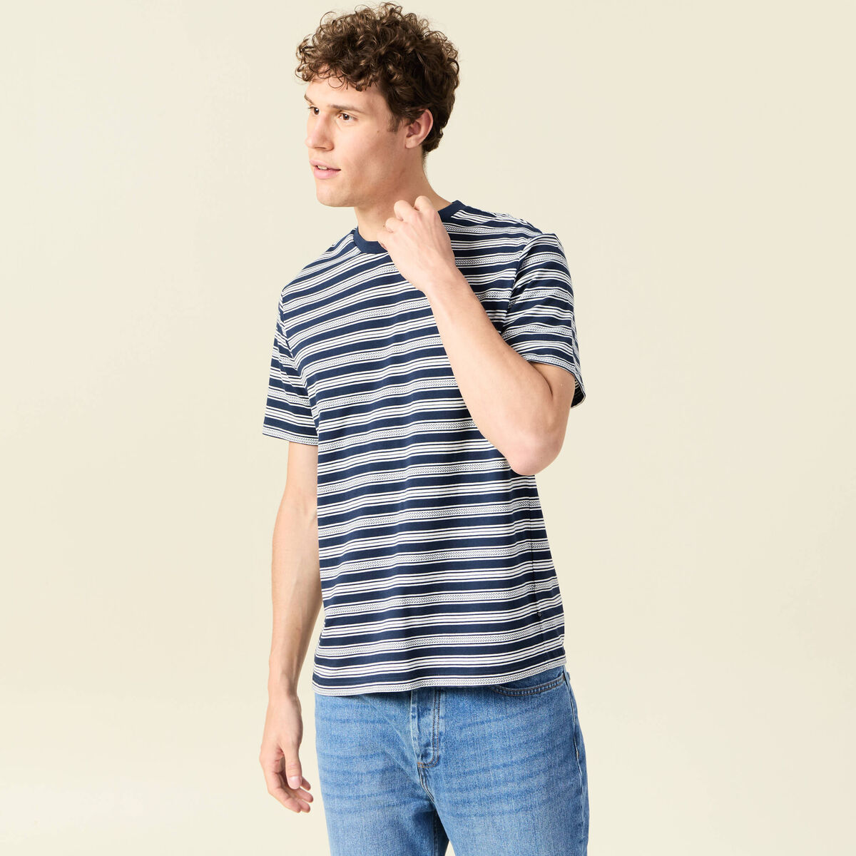 T-shirt manches courtes bleu marine homme