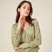 Blouse satin éco-responsable vert kaki femme