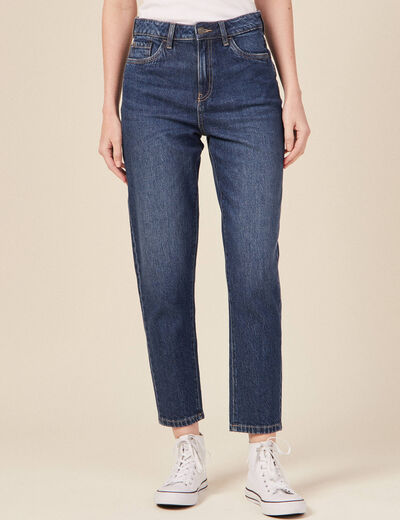 Jeans mom 7/8ème denim brut femme