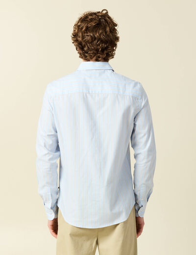 Chemise en coton manches longues bleu ciel homme