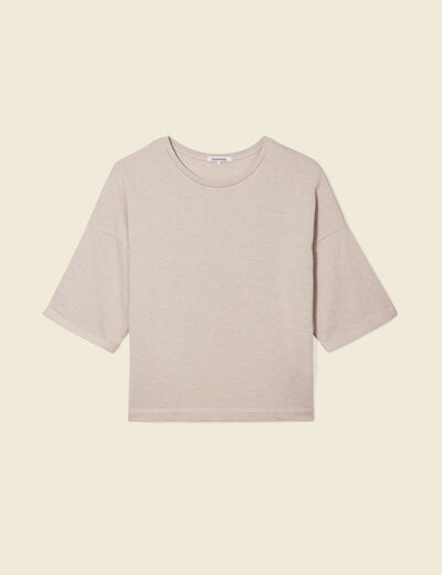 T-shirt à manches courtes creme femme