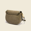 Sac bandoulière en velours doublé vert kaki femme