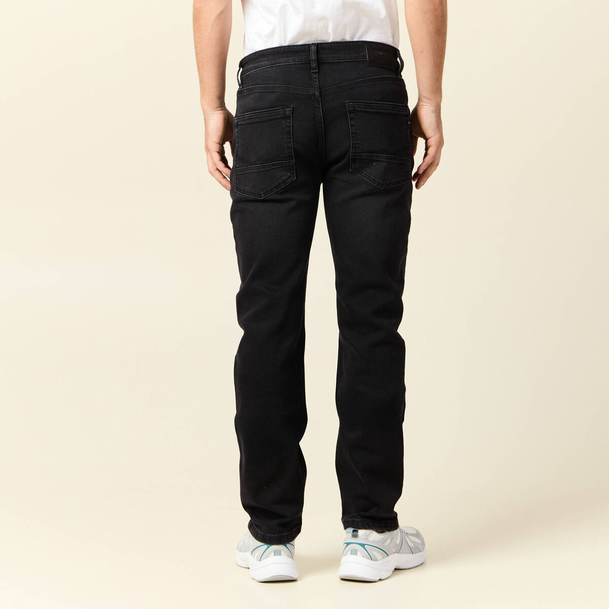Jeans straight 5 poches denim noir homme