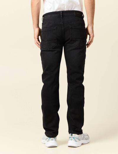 Jeans straight 5 poches denim noir homme