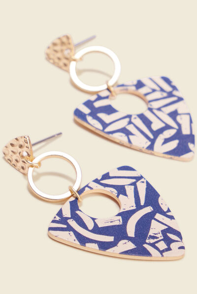 Boucles d'oreilles pendantes bleu electrique femme