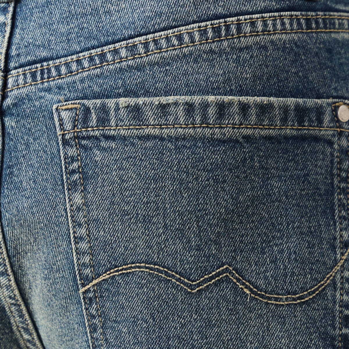 Jeans large taille haute bleu femme