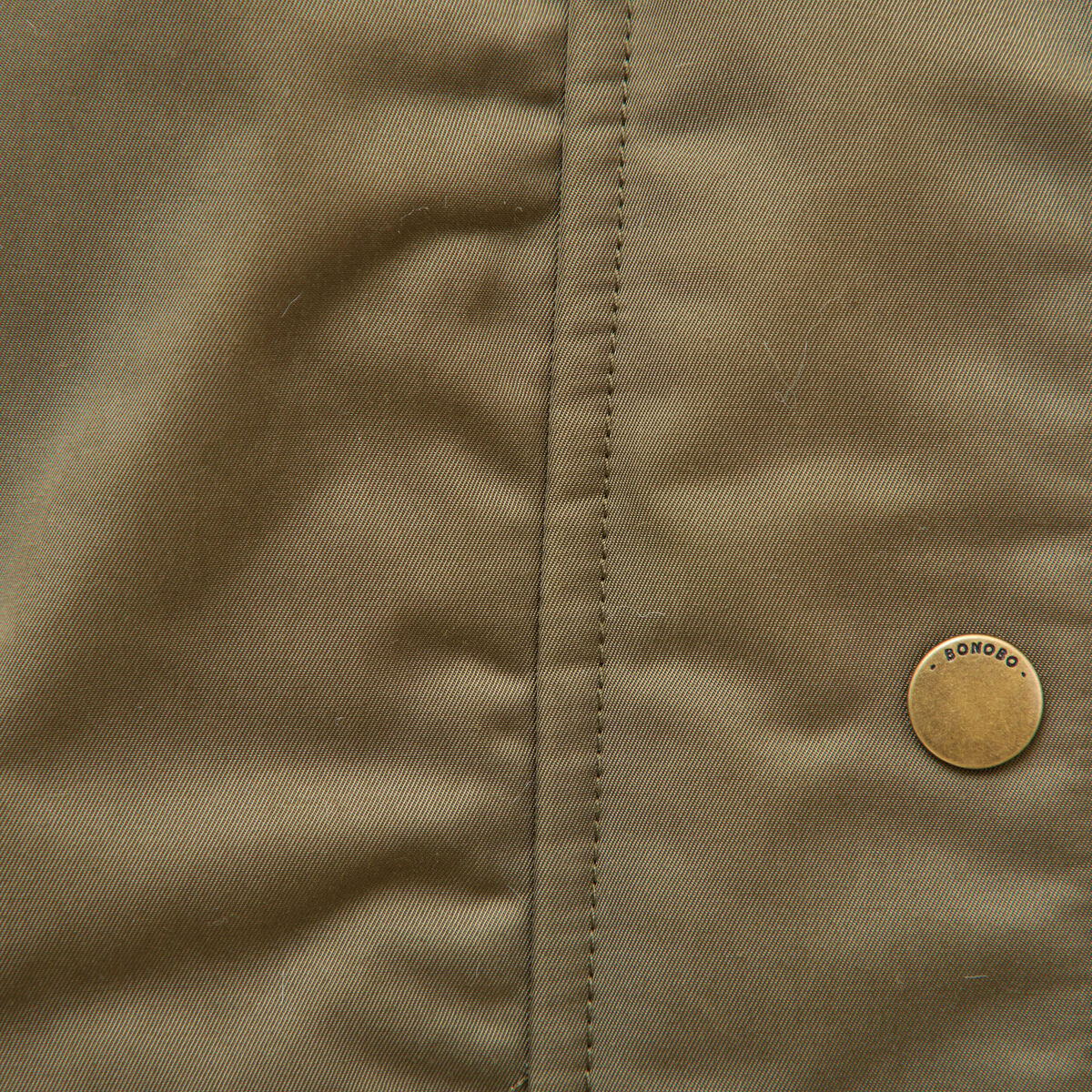 Parka oversize courte &agrave; capuche vert kaki femme