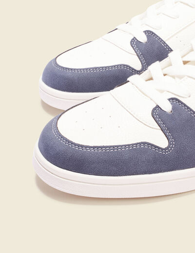 Tennis plates à lacets bleu marine homme