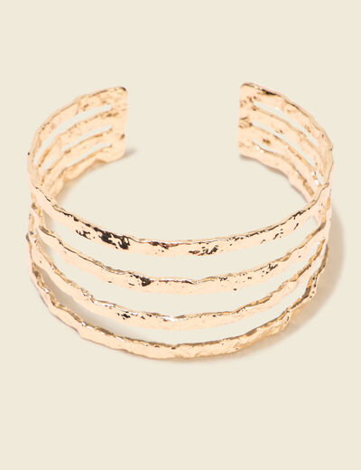 Bracelet jonc martelé couleur or femme