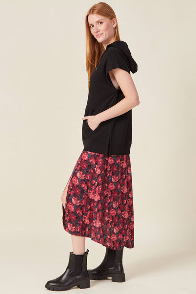 Sweat capuche éco-responsable noir femme