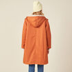 Parka droite à capuche doublée orange foncé femme