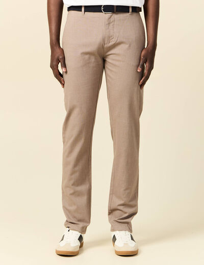 Pantalon chino straight taupe homme