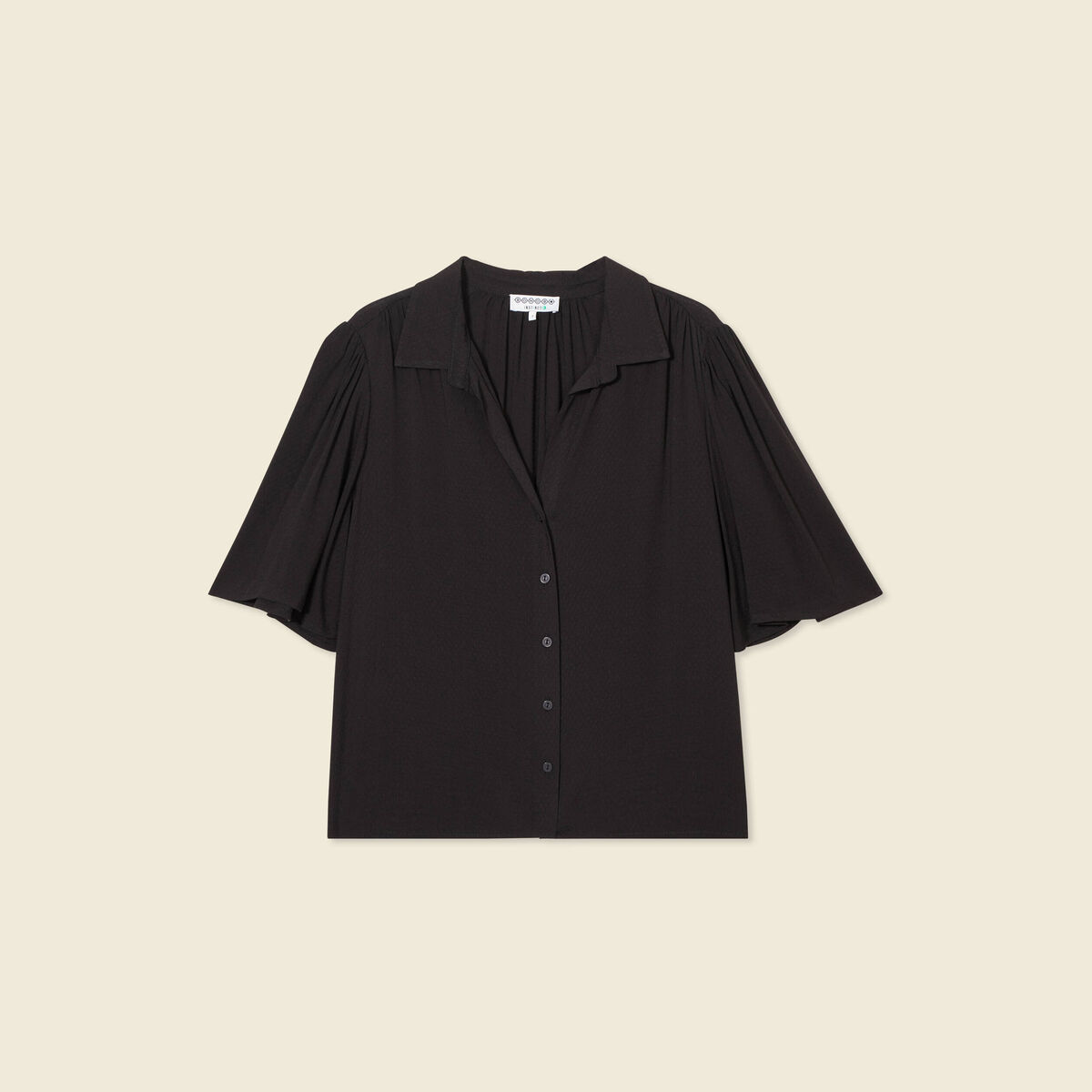 Chemise manches courtes noir femme