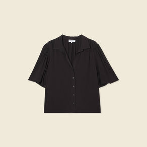 Chemise manches courtes noir femme