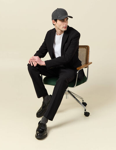 Blazer manches longues col tailleur noir homme