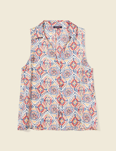 Blouse sans manches multicolore femme