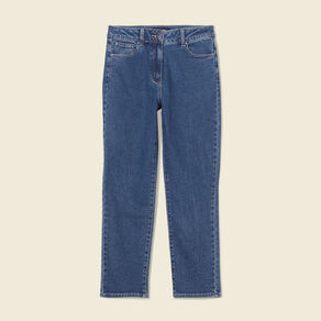 Jeans straight taille haute denim stone femme